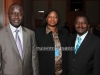 Ms. Fatou Bensouda with Yakuba Drammeh and Lamin Faati of the Permanent Mission of Gambia