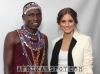 William Kikanae Ole Pere, Maasai community leader with Olivia Palermo, ambassador of the Maasai project