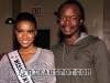 Miss Universe Leila Lopes with Alassane, manager of Africa Kine Restaurant