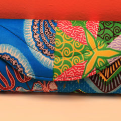 Blue & Pink African Fabric Small Purse