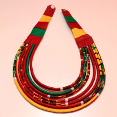 Red, Green & Yellow Handmade African Print Fabric Necklace