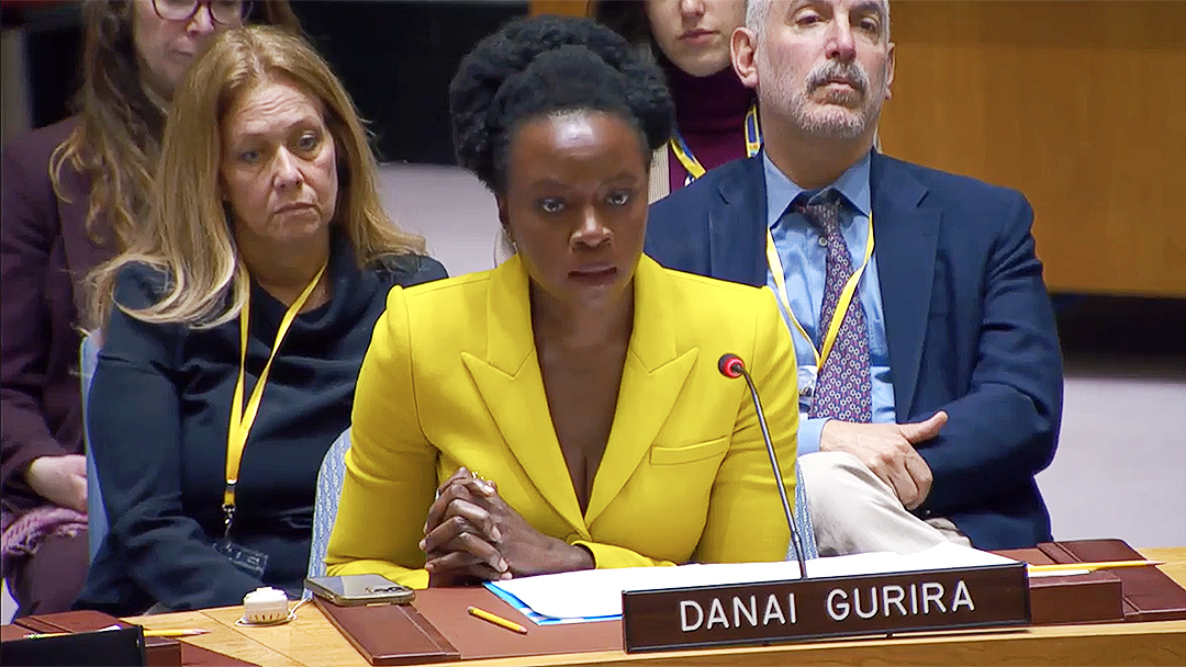 UN Women Goodwill Ambassador Danai Gurira rings a bell about increasing ...